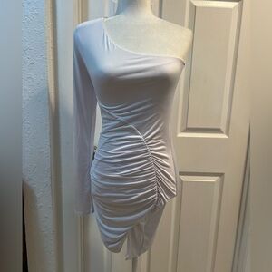 Fashion Nova White One-Shoulder Dress size Med
